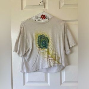 Peacock white tee